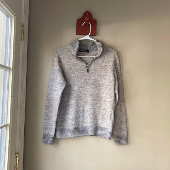 Daniele Blasi Grey Wool Blend Quarter Zip Sweater M - Picture 7 of 7
